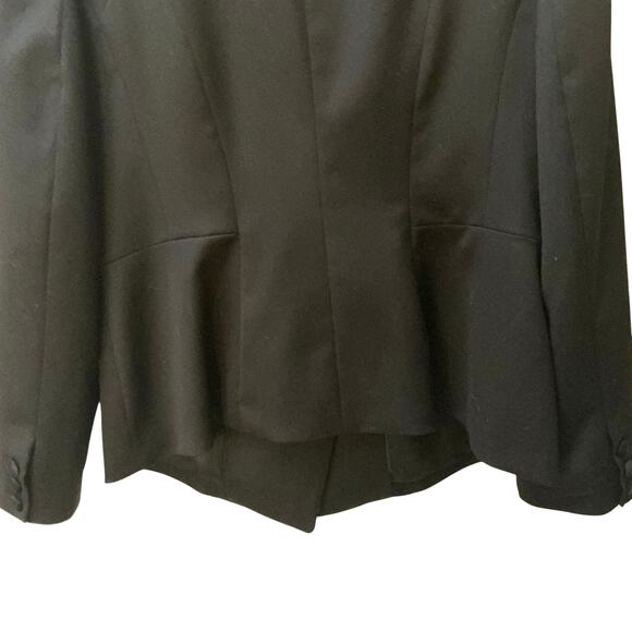 WHBM Black Tuxedo Style Doubled-Breasted Blazer Satin SZ 12 Cocktail Casual - Picture 7 of 10